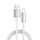 Дата кабель USB 2.0 AM to Lightning 2.0m 3A zinc alloy braided white ColorWay (CW-CBUL099-WT) U1170587