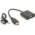 Перехідник HDMI M to VGA F + Audio 0.1m 4K/2K black Voltronic (YT-C-HDMI(M)/VGA(F)+AUX-B) U1099532