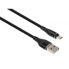 Дата кабель USB 2.0 AM to Micro 5P 1.0m cylindric nylon back Vinga (VCPDCMCANB1BK) U0369842
