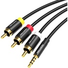 Кабель мультимедійний 3.5mm M to 3xRCA M 1.5m AV black Vention (VAB-R07-B150) U1125679