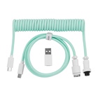 Дата кабель USB-C + USB A to USB-C 1.36m Coiled Aviator mint Keychron (CAB18_KEYCHRON) U1073964