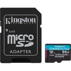 Карта пам'яті Kingston 64GB microSDXC сlass 10 UHS-I U3 V30 A2 Canvas Go Plus G4 (SDCG4/64GBSP) U1038891