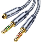 Кабель мультимедійний 3.5mm F to 2x3.5mm M 0.25m black Essager (EYPS35-TLB0G) U1139198