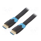 Кабель мультимедійний HDMI M to HDMI M 10.0m flat black Vention (AAKBL) U1125436