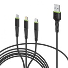 Дата кабель USB 2.0 AM to Lightning + Micro 5P + Type-C 1.4m CBFLEXU1 bl Intaleo (1283126487521) U0486248