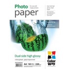 Бумага ColorWay A4 220г glossy dual-side 50л OEM (PGD220050A4_OEM) U0376604