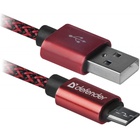 Дата кабель USB 2.0 AM to Micro 5P 1.0m USB08-03T red Defender (87801) U0419247