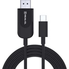 Дата кабель USB 2.0 AM to Type-C 1.0m Leather Premium black-silver REAL-EL (EL123500049) U0534865