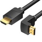 Кабель мультимедійний HDMI M to HDMI M 2.0m V2.0 4K60Hz 90° corner PVC black Vention (AAQBH) U1167861