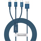 Дата кабель USB 2.0 AM to Lightning + Micro 5P + Type-C 1.5m 3.5A blue Baseus (CAMLTYS-03) U1106572