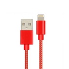 Дата кабель USB 2.0 AM to Lightning 2color nylon 1m red Vinga (VCPDCLNB31R) U0311049