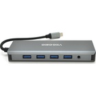 Концентратор VEGGIEG USB-C 9-in-1 USB-C + 4xUSB 3.0 + 2xHDMI + VGA + SD/TF + RJ45 0.1m silver (TC12) U1099709