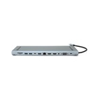 Концентратор Voltronic USB-C 12-in-1 USB-C + 2xUSB 2.0 + USB 3.0 + 2xHDMI + VGA + SD/TF + RJ45 + 3.5mm + PD 0.1m silver (YT-HTC12in1) U1099702