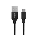 Дата кабель USB 2.0 AM to Micro 5P nylon 1m black Vinga (VCPDCMBN21BK) U0311045